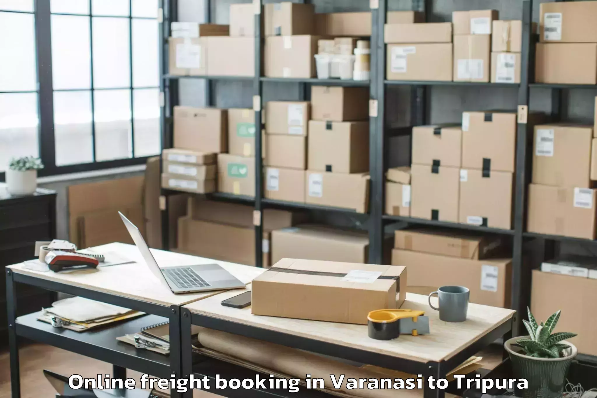 Easy Varanasi to Amarpur Gomati Online Freight Booking Booking